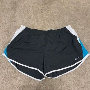 Nike Dri-Fit running shorts. Size Large. Grey, blue, white